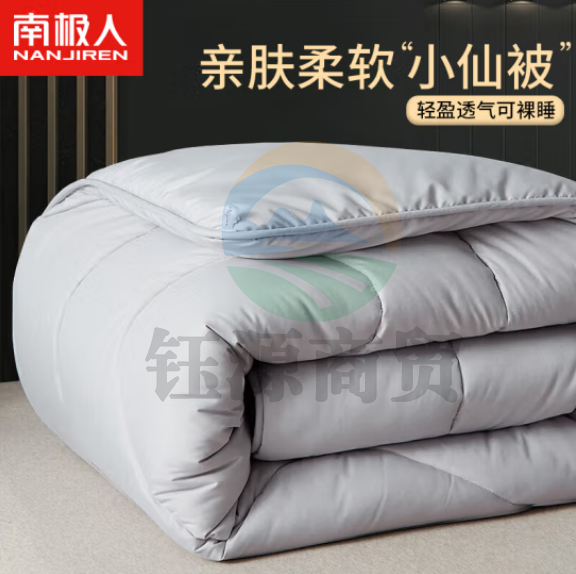 南极人 棉被褥空调被太空被 水洗棉面料纤维填充 单人春秋被芯5斤 灰色150*200cm