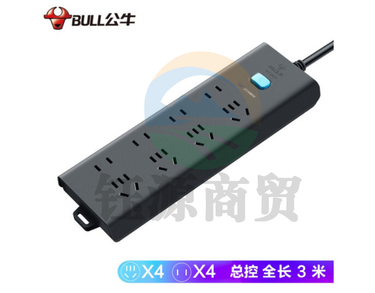 公牛（BULL）GN-H5440防雷插座/插线板 8位总控全长3米