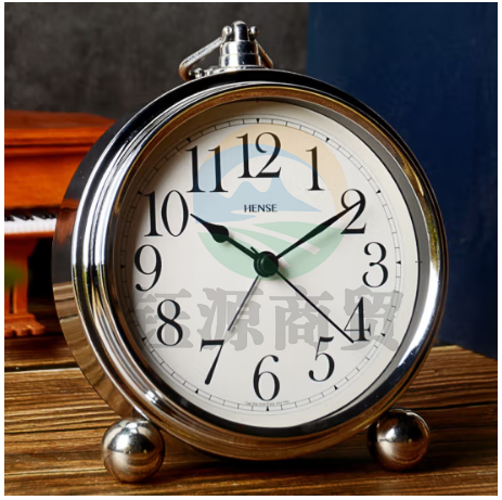 汉时(Hense)创意古典闹钟时尚床头钟卧室家用时钟儿童学生闹表个性石英钟表HA75电镀阿拉伯