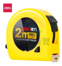 得力 8201 钢卷尺2m*13mm(单位：把)黄
