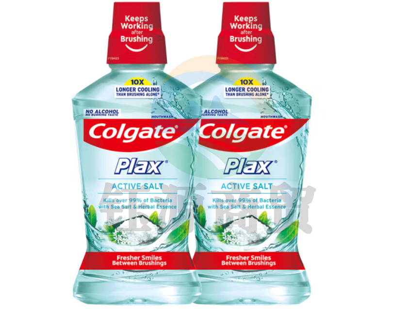 高露洁（Colgate）清新盐爽漱口水500mlx2 清新口气（组）