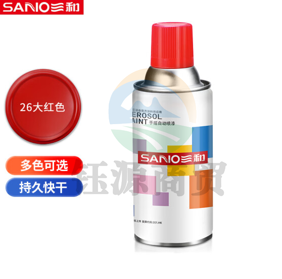 三和(SANVO)J2A26-60-235 普通自喷漆手喷漆 工业防腐金属防锈漆 汽车轮毂改色划痕修复自动喷漆350ML 大红色