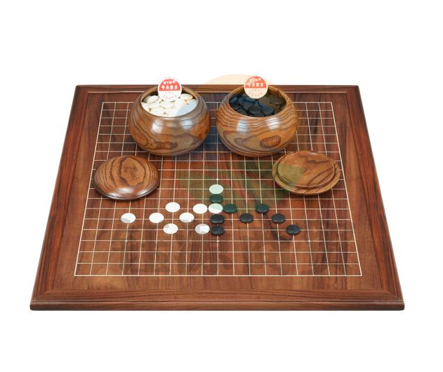御圣（YUSHENG） 黑金檀实木包边双面棋盘围棋云子枣木罐套装