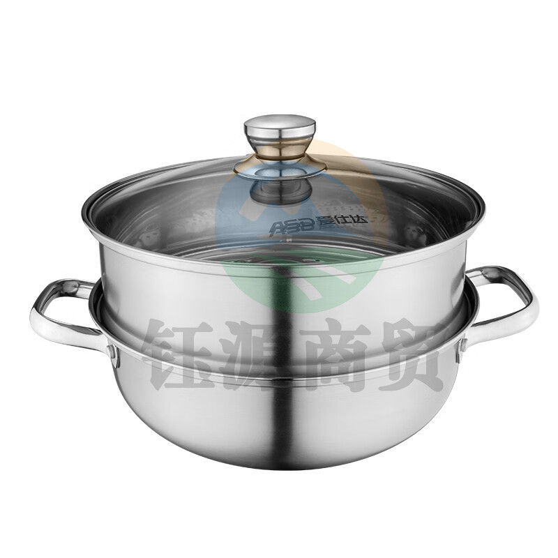 爱仕达（ASD）ZS26B1TG-B蒸锅不锈钢蒸锅煮汤锅一锅多用 明火电磁通用 26CM
