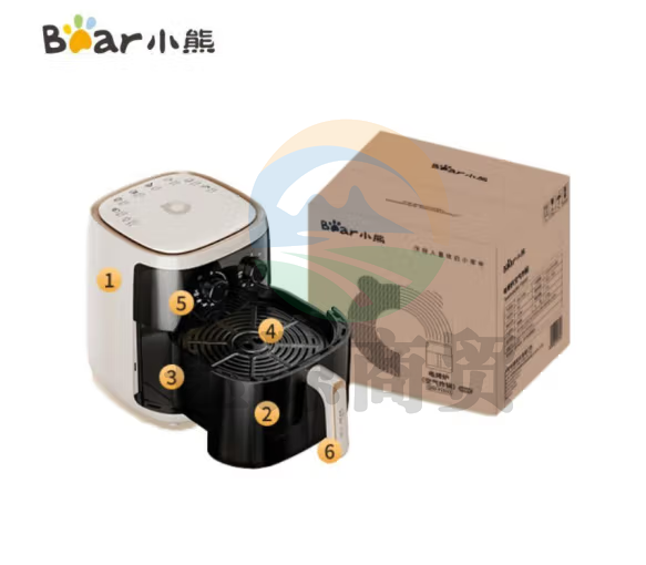 小熊 空气炸锅 不用翻面 家用多功能5L大容量低油轻脂双旋钮操控微蒸汽嫩烤 可视电炸锅 QZG-F15C7