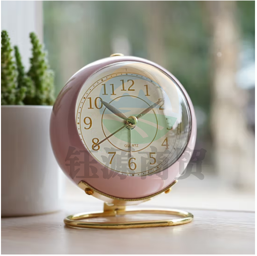 汉时（Hense）创意时尚儿童闹钟女孩学生专用床头钟懒人闹表桌面时钟HA08粉色