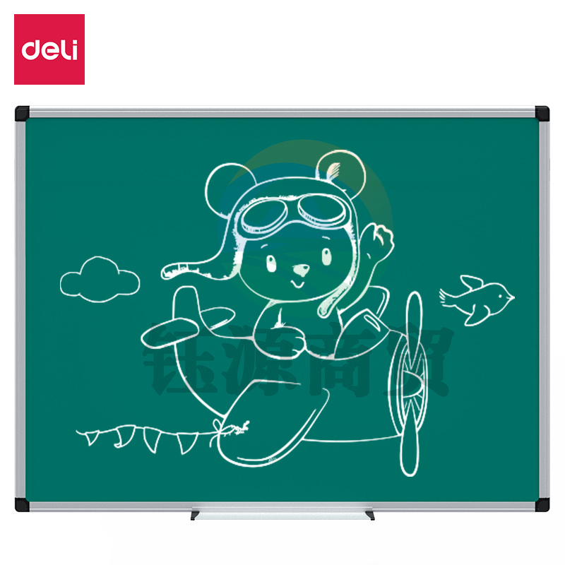 得力33681绿板600*450mm(银色)(块)实心纤维板芯绿板 白板 磁性办公教学会议小白板悬挂式写字板黑板白板