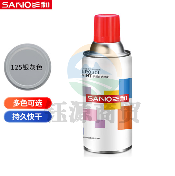 三和(SANVO)J2A125-60-235 普通自喷漆手喷漆 工业防腐金属防锈漆 汽车轮毂改色划痕修复自动喷漆350ML 银灰色