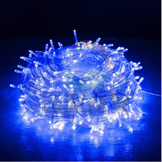 LED小彩灯 蓝色 插电款-20米 200灯闪灯串灯满天星户外七彩变色霓虹灯