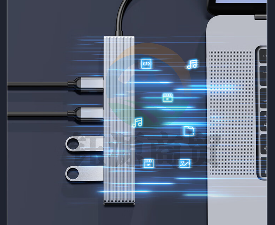 奥睿科（ORICO）Type-C扩展坞USB3.2Gen2分线器10Gbps高速拓展3.1集线器HUB笔记本电脑转换器延长ORICO-DHF-1U2CR-GY-BP