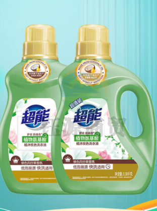 超能 植沐悦色洗衣液 绿色风铃草香3.38kg*2桶套装