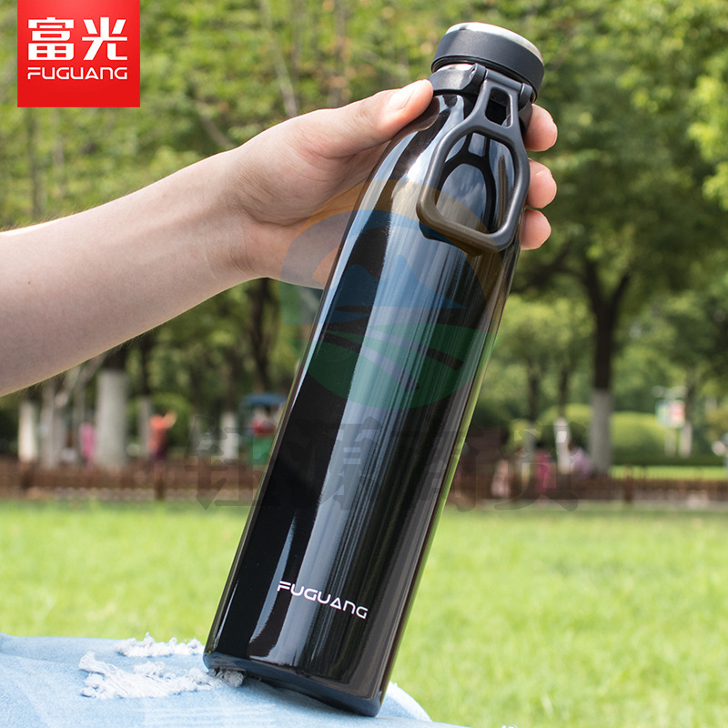 富光 HSL02-1000运动保温杯 316不锈钢水杯保温水壶 本色1000ml