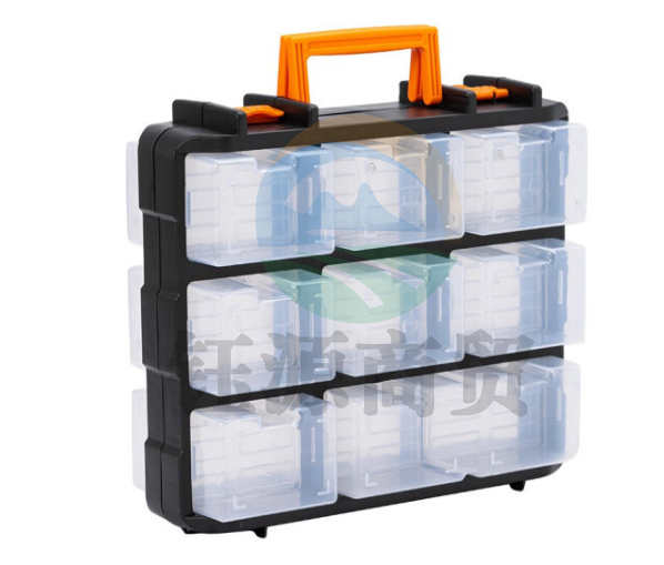 海斯迪克 手提零件盒螺丝配件分格工具箱 31*35*13.5cm HKCL-726