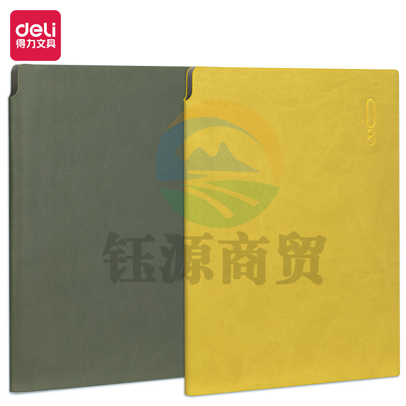 得力(deli)22270皮面本 A5/96张记事本笔记本(源源得力)(本)