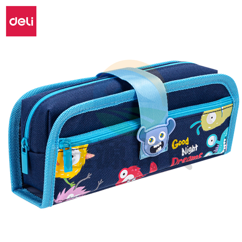 得力67099 小饿魔袋鼠多用途笔袋浅(深蓝色)(只)