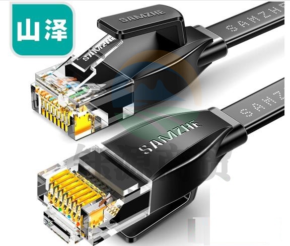 山泽(SAMZHE)六类网线 CAT6类千兆无氧铜扁平网线 黑色15米HBP615