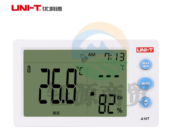 优利德（UNI-T) 数字湿温度计室内高精度温湿度计家用台式温度表带闹钟 A10T