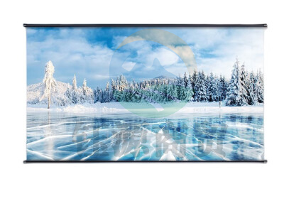 得力50446悬挂白塑幕布(黑)(支)