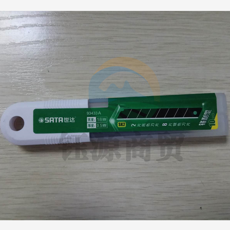 世达93433A SK2美工刀片锋利型10片装8节18mm*100mm厚度0.5mm(计价单位:盒)