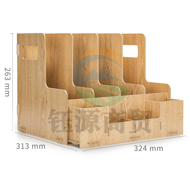 得力79221组合多功能木质文件框(棕色)