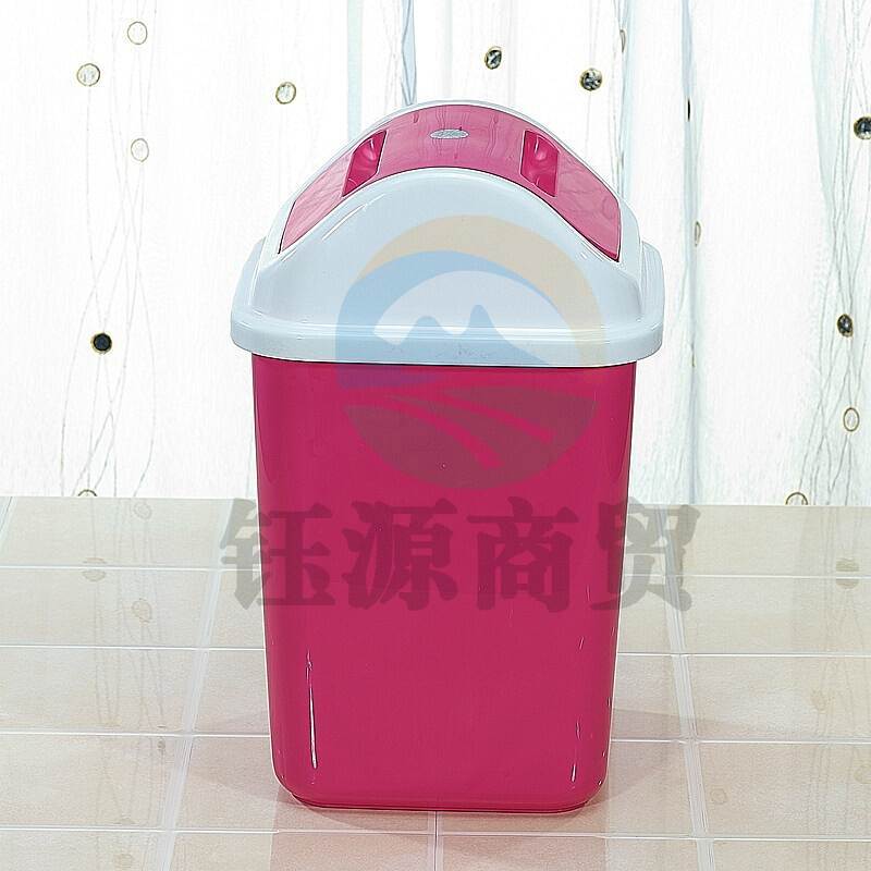 茶花1202欧式翻盖废纸筒垃圾桶5L\19*18.4*29cm(个)