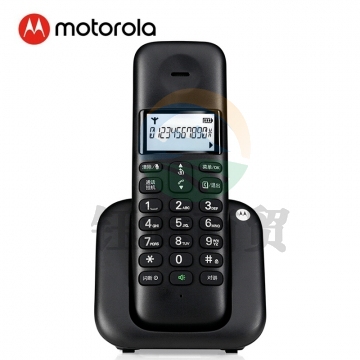 摩托罗拉(Motorola)T301C 数字无绳电话机 无线座机 单机 大屏幕白色背光 清晰免提  办公家用 (黑色)