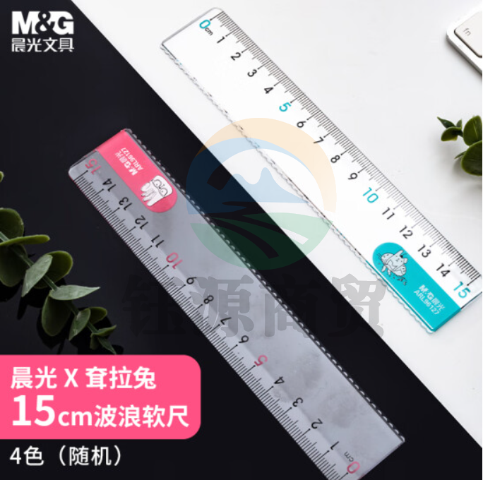 晨光(M&G)ARL96127 15cm学生直尺 波浪边 耷拉兔系列 颜色随机单个装