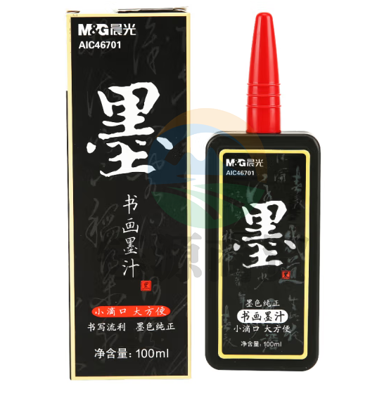 晨光(M&G)文具100ml便携式书画墨汁 初学者创作墨汁 文房四宝学生书画墨水 单瓶装AIC46701