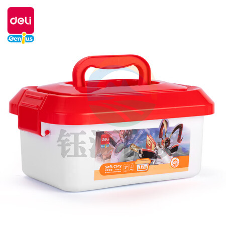 得力(deli)YC144-12色粘土儿童彩泥橡皮泥动车侠系列 超轻黏土DIY手工玩具