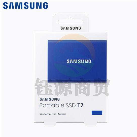 三星 T7 500G Type-c USB 3.2 移动固态硬盘传输速度1050MB/s 蓝色 MU-PC500H
