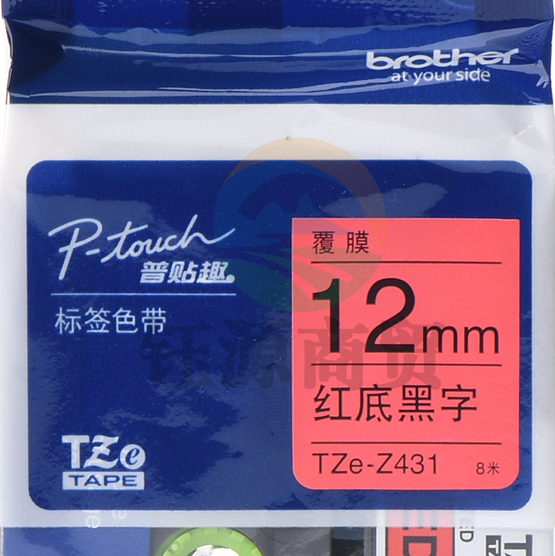 兄弟 TZE-Z431 标签色带 红底黑字 （仅适用于PT-E115 ） 12mm*8m