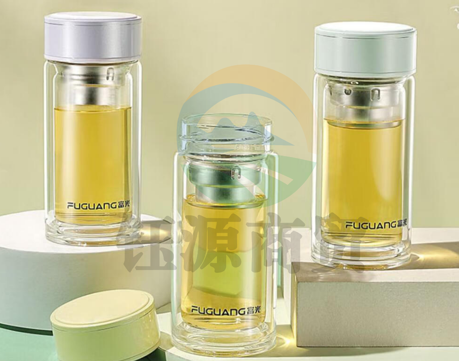 富光 G2137-230正源玻璃杯 高硼硅玻璃双层水杯 黄色230ml