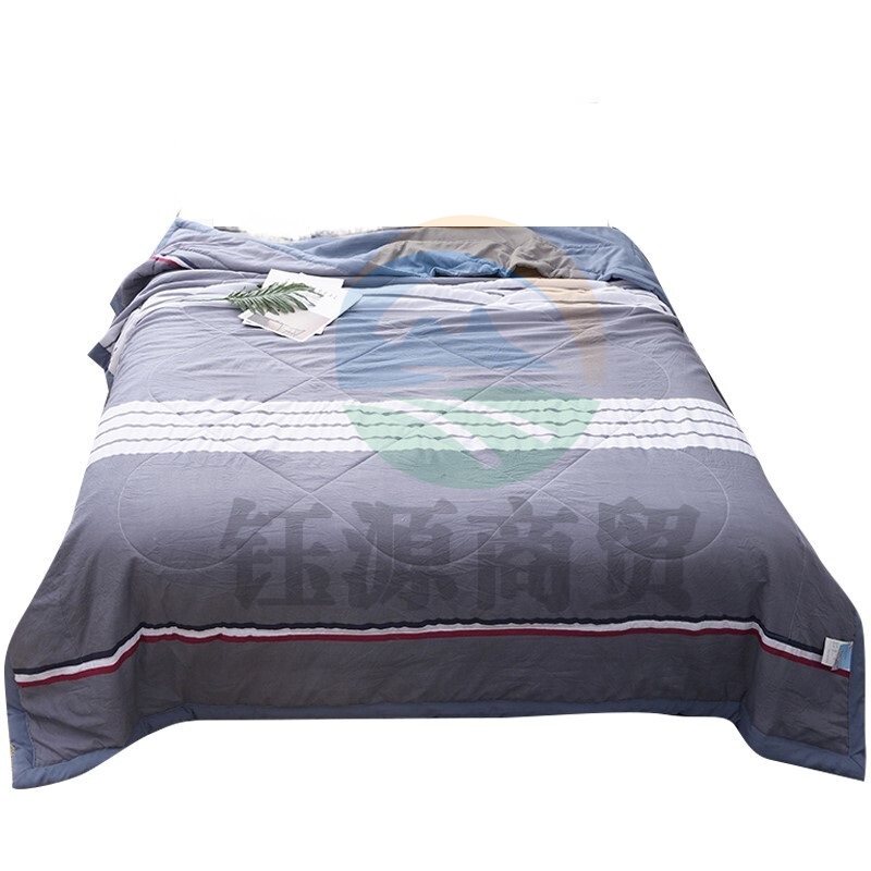 艾薇 被子被芯 水洗棉空调被夏凉被学生宿舍 单人150*200cm蓝灰条纹