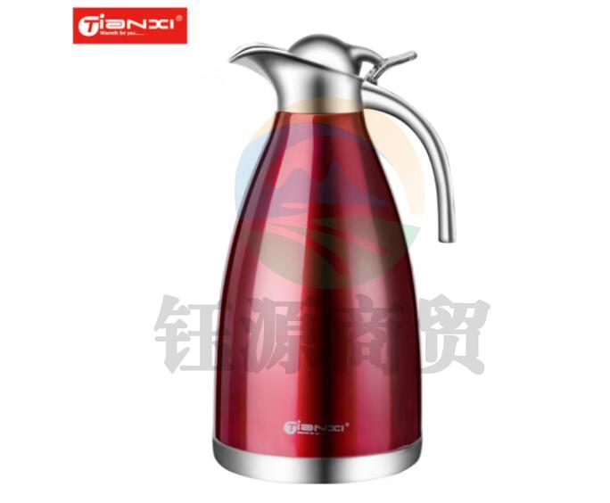 天喜（TIANXI）TBB101-2000保温壶 不锈钢真空热水壶 2.0L红色