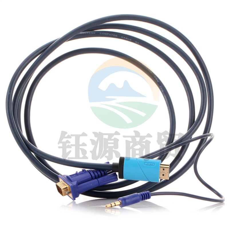 山泽（SAMZHE）ZJX-360 HDMI 公转VGA公高清转接线带音频镀金板2M