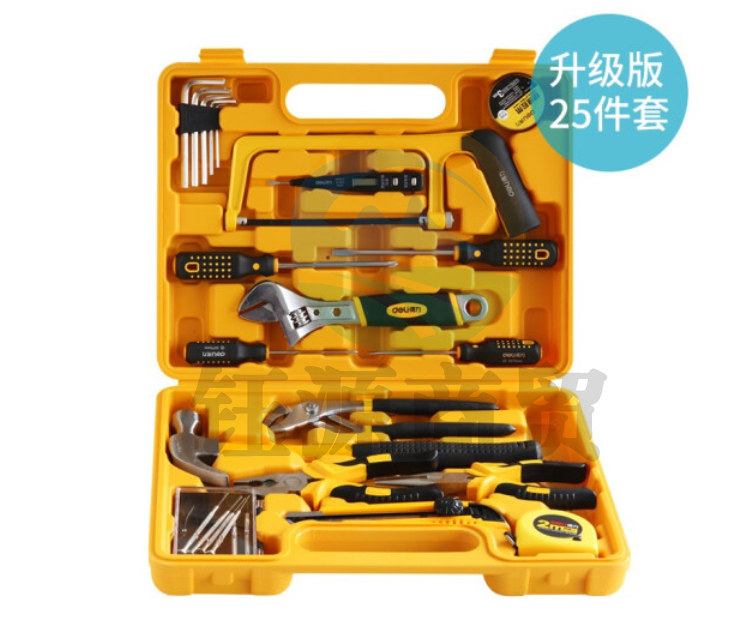得力(deli)汽车工具套筒汽修工具扳手组套修理五金套装家用工具组合 升级版25件套 3702