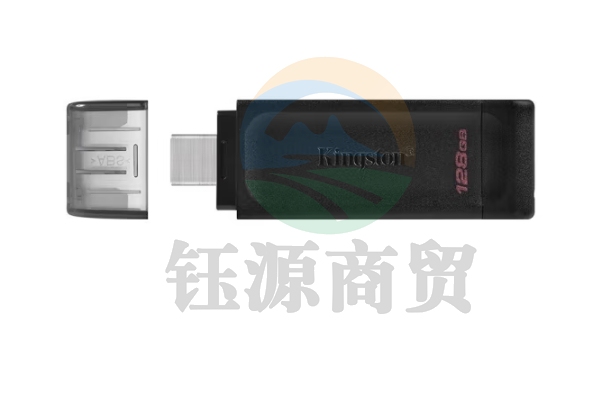 金士顿(Kingston)128GB USB3.2 Gen1 Type-C 大容量手机U盘 DT70 黑色 DT70/128GB
