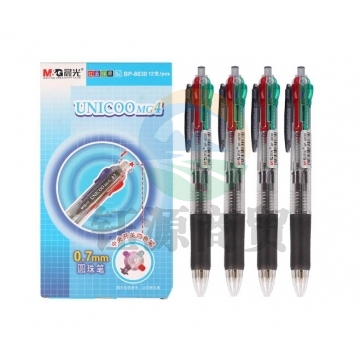 晨光 BP-8030 圆珠笔4色中央开关红蓝绿黑 0.7mm  12支/盒     XH.168