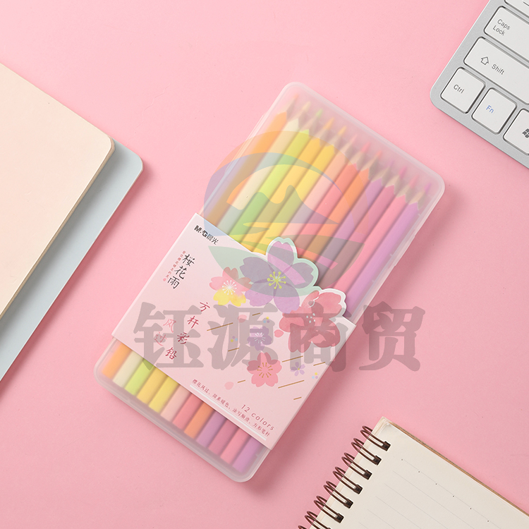 晨光樱花雨方杆彩铅盐系12色AWPQ4103