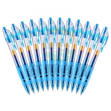 晨光(M&G)文具蓝色0.5mm经典按动中性笔子弹头签字笔水笔 12支/盒GP1008