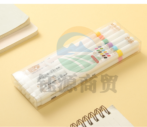 晨光荧光笔记号笔荧光笔十二色单头荧光笔本味系列荧光笔APMT4003混色荧光笔