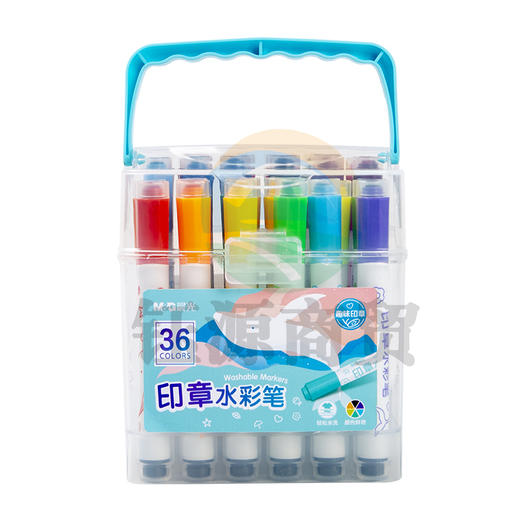 晨光文具36色圆杆印章水彩笔 可水洗马克笔 儿童绘画涂鸦 美术课必备ACP901E4