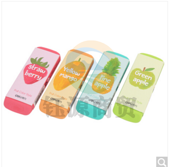 得力(deli)71050 彩色水果大橡皮擦  108*40*12mm/块