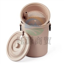 巨联(JULIAN) JL-7822-CYLJT 功夫茶具塑料茶水桶茶桶茶渣桶排水桶带盖滤茶桶茶叶垃圾桶茶具桶