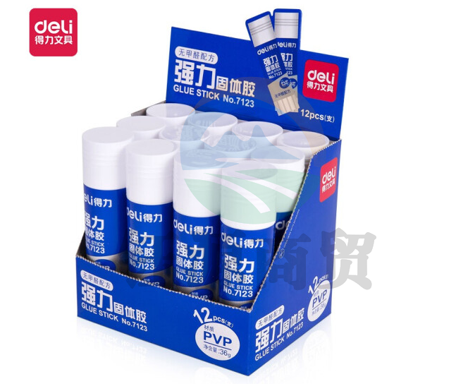 得力7123固体胶棒胶水36g12只/盒(单位:盒)