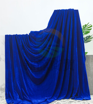 宝蓝色金丝绒布料深蓝色舞台幕布会议桌布蓝色丝绒背景布窗帘布料桌布 1.6米*2.5米