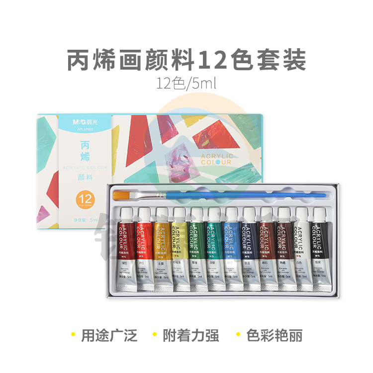 晨光颜料丙烯画套装12色5ml APL976E5