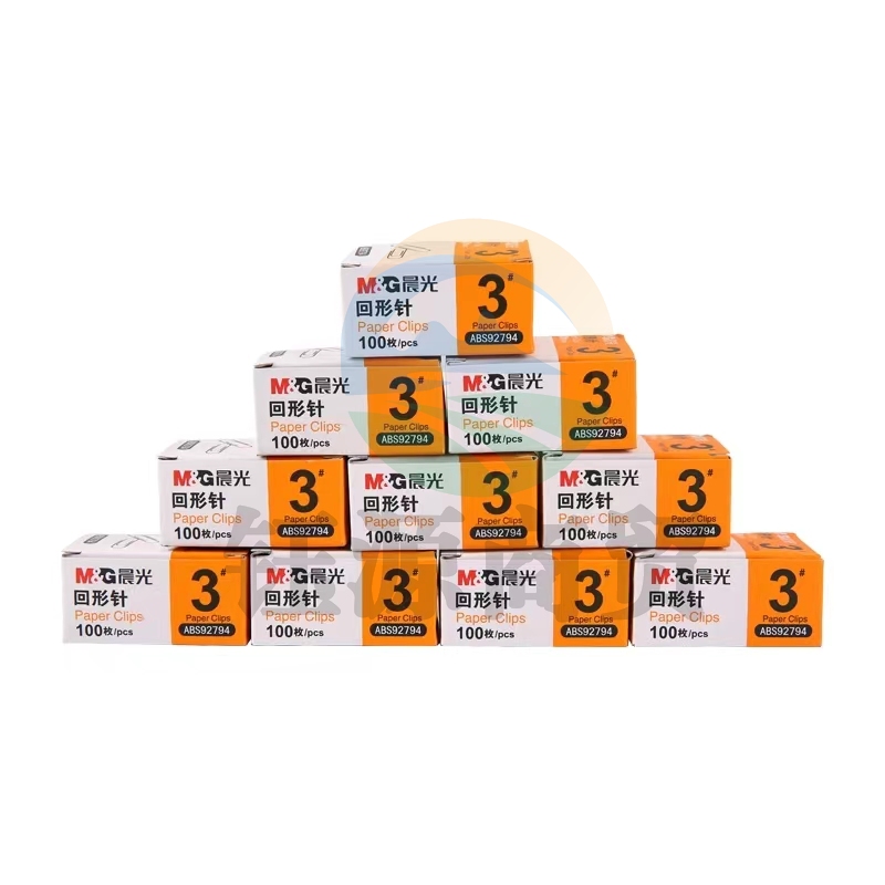 晨光(M&amp;G)文具3#镀镍防锈回形针 金属曲别针100枚/盒ABS92794