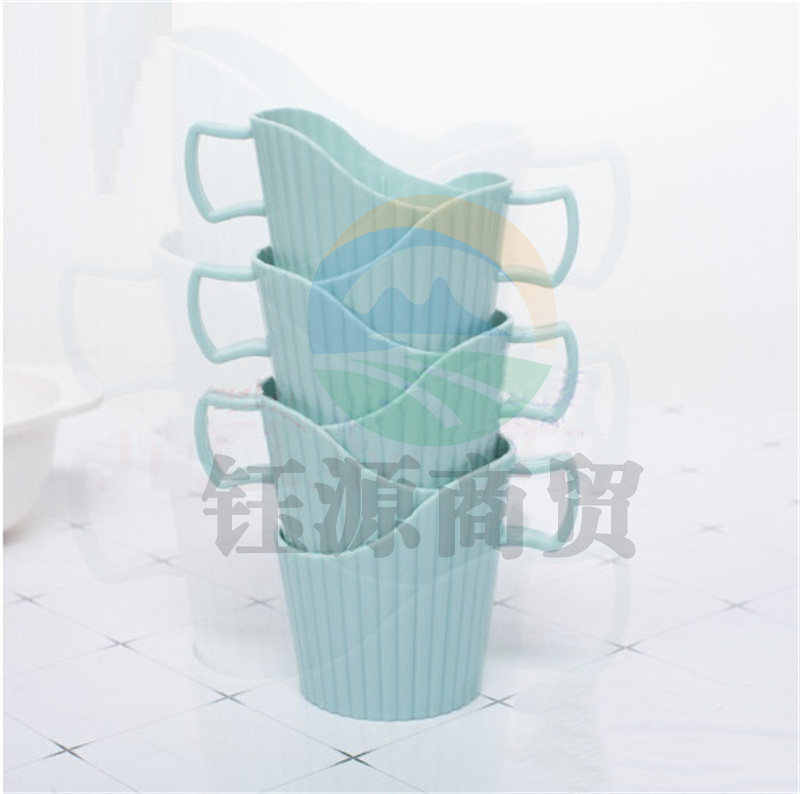 塑料杯托 一次性纸杯杯托 办公加厚杯托防烫杯托 北欧蓝加厚 6个/包 10包起订