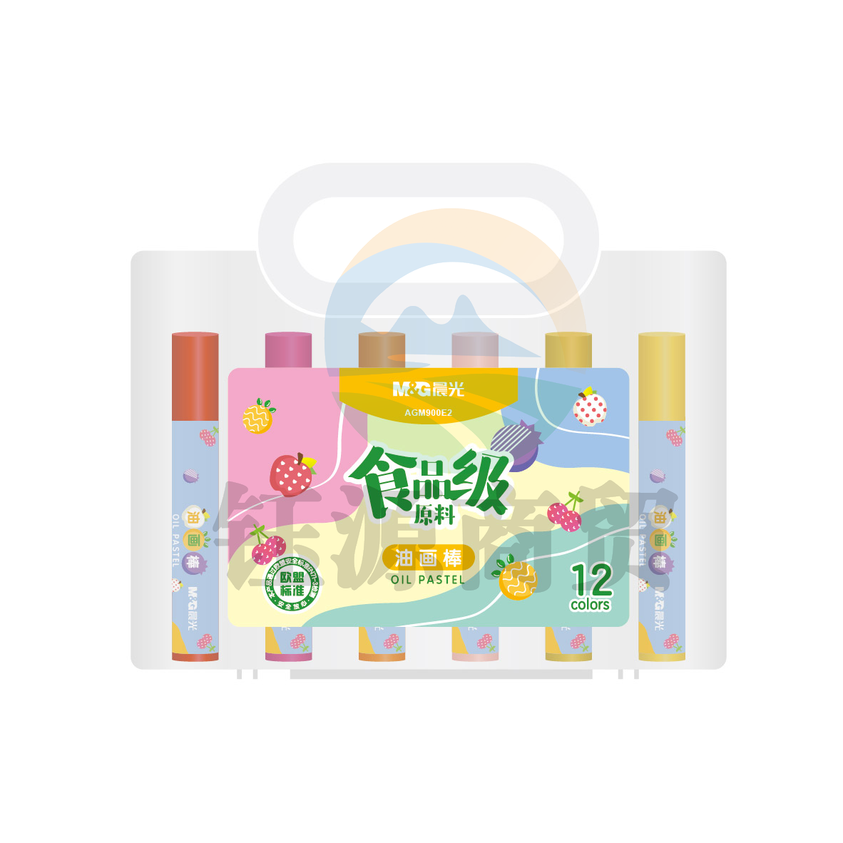 晨光油画棒彩色蜡笔食品级12色AGM900E2